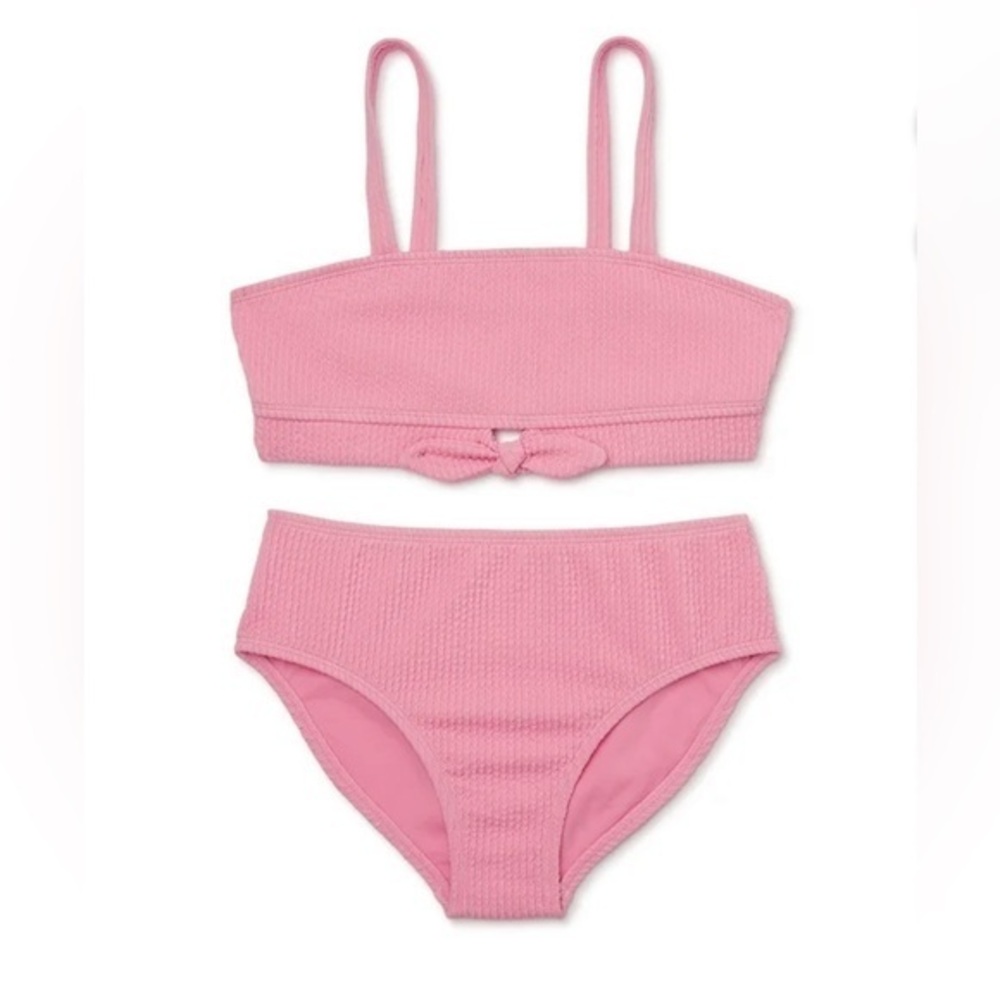 New Wonder Nation Girls Tie Front Bikini Swimsuit with UPF 50 Size XL 14-16 NWT